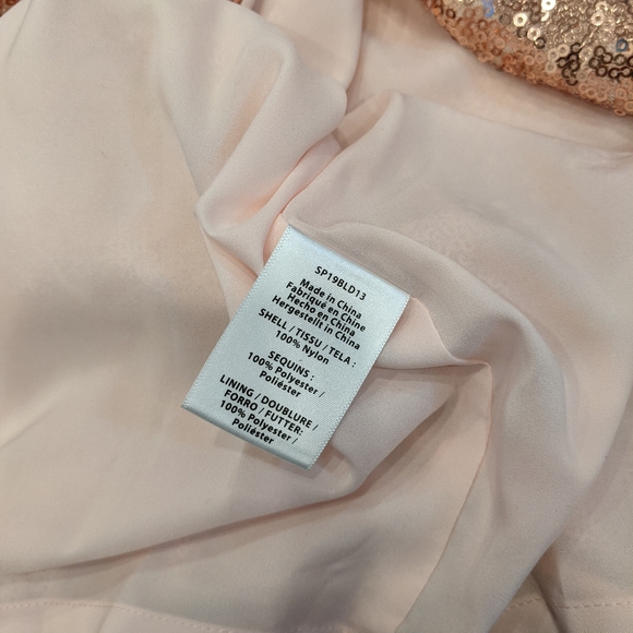 Brand New Bloomingdale's Rachel Zoe One Shoulder Ruffle Sequin Pink Dress Size 6 - Picture 15 of 16